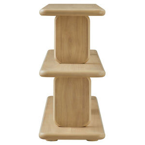 Modway Furniture Lyle Sculptural 2-Tier Bookshelf - Modern Open Frame Design for Stylish Storage and Display Solutions Natural EEI-7232-NAT