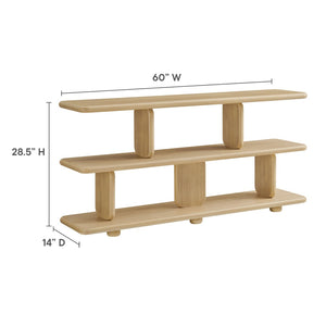 Modway Furniture Lyle Sculptural 2-Tier Bookshelf - Modern Open Frame Design for Stylish Storage and Display Solutions Natural EEI-7232-NAT