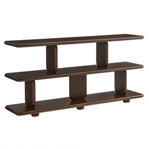 Modway Furniture Lyle Sculptural 2-Tier Bookshelf - Modern Open Frame Design for Stylish Storage and Display Solutions Walnut EEI-7232-WAL