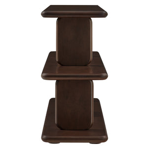 Modway Furniture Lyle Sculptural 2-Tier Bookshelf - Modern Open Frame Design for Stylish Storage and Display Solutions Walnut EEI-7232-WAL