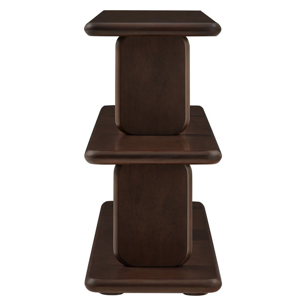 Modway Furniture Lyle Sculptural 2-Tier Bookshelf - Modern Open Frame Design for Stylish Storage and Display Solutions Walnut EEI-7232-WAL