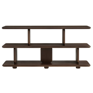 Modway Furniture Lyle Sculptural 2-Tier Bookshelf - Modern Open Frame Design for Stylish Storage and Display Solutions Walnut EEI-7232-WAL
