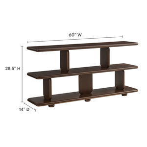 Modway Furniture Lyle Sculptural 2-Tier Bookshelf - Modern Open Frame Design for Stylish Storage and Display Solutions Walnut EEI-7232-WAL
