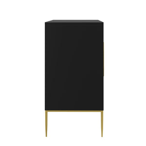 Modway Furniture Awaken 47" Accent Cabinet - Modern Sunburst Design with Gold Base, Adjustable Shelving & Storage EEI-7234-BLK