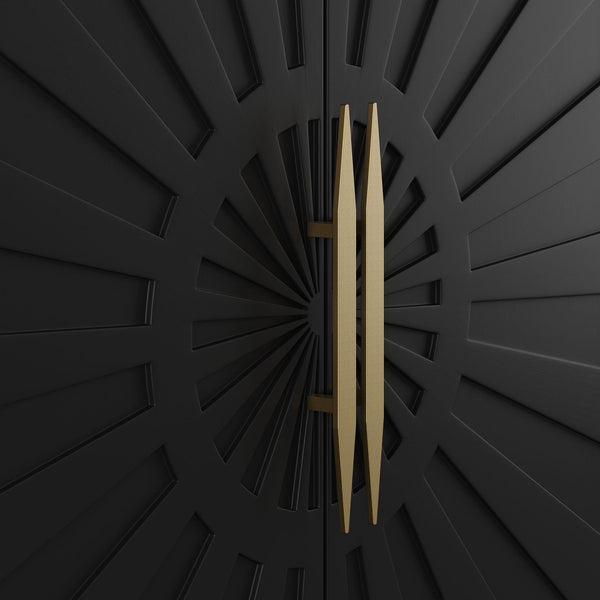 Modway Furniture Awaken 47" Accent Cabinet - Modern Sunburst Design with Gold Base, Adjustable Shelving & Storage EEI-7234-BLK