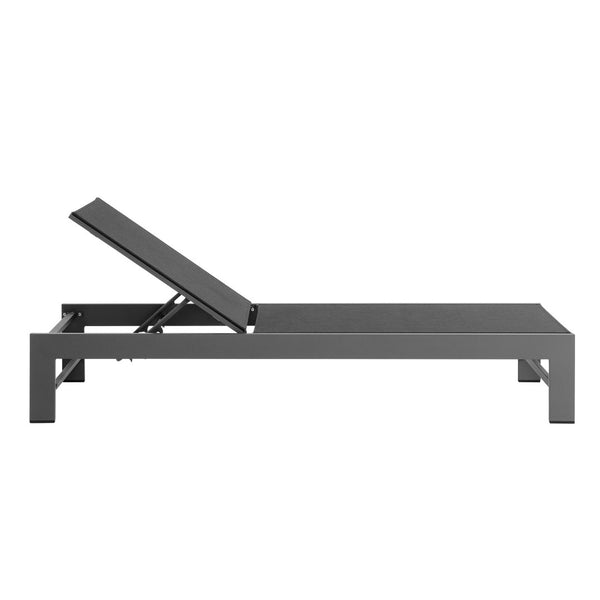 Modway Furniture Tahoe Outdoor Patio Chaise Lounge with Adjustable Recline - Durable Aluminum & Mesh Comfort EEI-7235-GRY