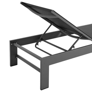 Modway Furniture Tahoe Outdoor Patio Chaise Lounge with Adjustable Recline - Durable Aluminum & Mesh Comfort EEI-7235-GRY