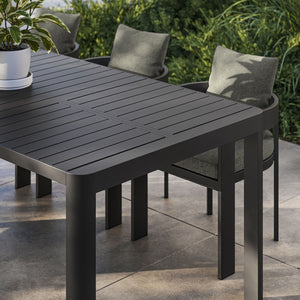 Modway Furniture Tahoe Extendable Outdoor Dining Table - Modern Aluminum Design, Low Maintenance & Durable Gray Finish EEI-7236-GRY