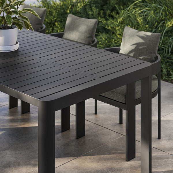 Modway Furniture Tahoe Extendable Outdoor Dining Table - Modern Aluminum Design, Low Maintenance & Durable Gray Finish EEI-7236-GRY