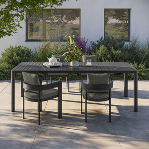 Modway Furniture Tahoe Extendable Outdoor Dining Table - Modern Aluminum Design, Low Maintenance & Durable Gray Finish EEI-7236-GRY
