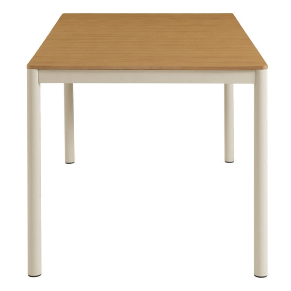 Modway Furniture Finn 71" Outdoor Patio Dining Table - Stylish Aluminum Frame with Faux Wood Top for 6-8 Guests EEI-7237-NAT