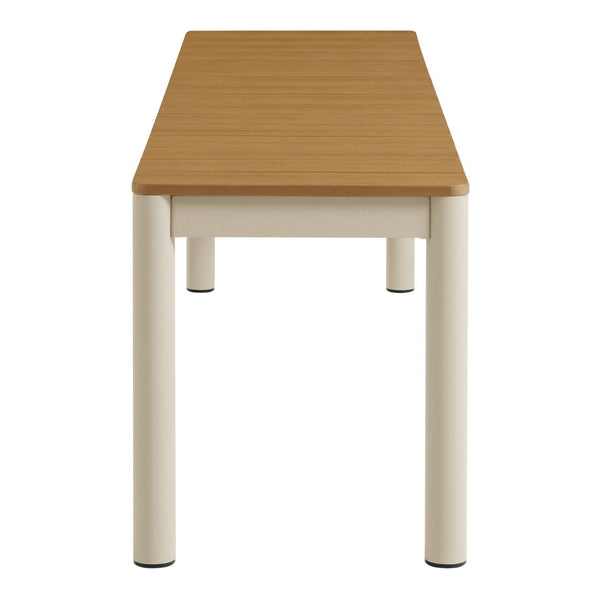 Modway Furniture Finn Outdoor Patio Aluminum Bench Set of 2 with Faux Wood Top – Stylish, Durable, Low-Maintenance! EEI-7238-NAT