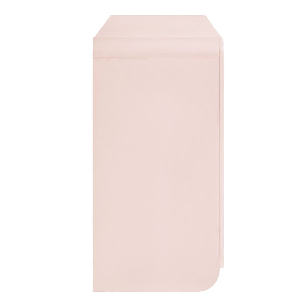 Modway Furniture Dahlia Fluted and Scalloped Sideboard Cabinet - Elegant Storage Solution for Dining and Living Spaces Soft Pink EEI-7241-PNK