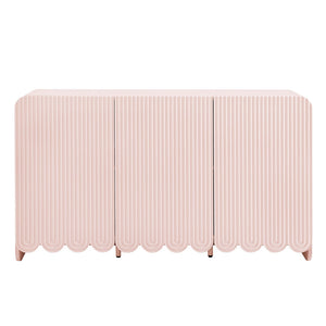 Modway Furniture Dahlia Fluted and Scalloped Sideboard Cabinet - Elegant Storage Solution for Dining and Living Spaces Soft Pink EEI-7241-PNK