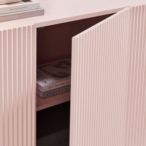 Modway Furniture Dahlia Fluted and Scalloped Sideboard Cabinet - Elegant Storage Solution for Dining and Living Spaces Soft Pink EEI-7241-PNK