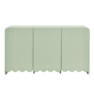 Modway Furniture Dahlia Fluted and Scalloped Sideboard Cabinet - Elegant Storage Solution for Dining and Living Spaces Sage EEI-7241-SGE
