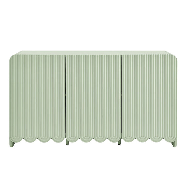 Modway Furniture Dahlia Fluted and Scalloped Sideboard Cabinet - Elegant Storage Solution for Dining and Living Spaces Sage EEI-7241-SGE