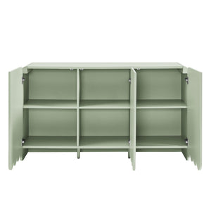 Modway Furniture Dahlia Fluted and Scalloped Sideboard Cabinet - Elegant Storage Solution for Dining and Living Spaces Sage EEI-7241-SGE