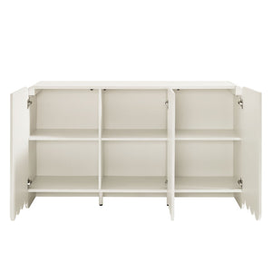 Modway Furniture Dahlia Fluted and Scalloped Sideboard Cabinet - Elegant Storage Solution for Dining and Living Spaces White EEI-7241-WHI