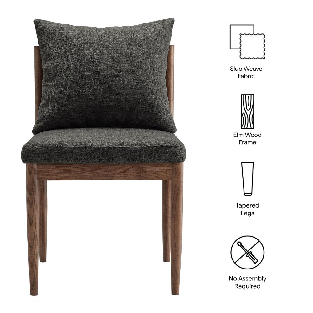 Modway Furniture Remington Wood Dining Side Chair - Sleek Scandinavian Design with Comfort and Durable Style Charcoal EEI-7242-CHA
