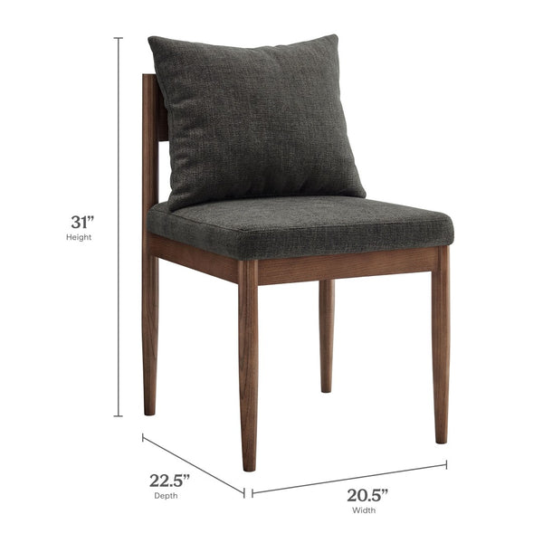 Modway Furniture Remington Wood Dining Side Chair - Sleek Scandinavian Design with Comfort and Durable Style Charcoal EEI-7242-CHA