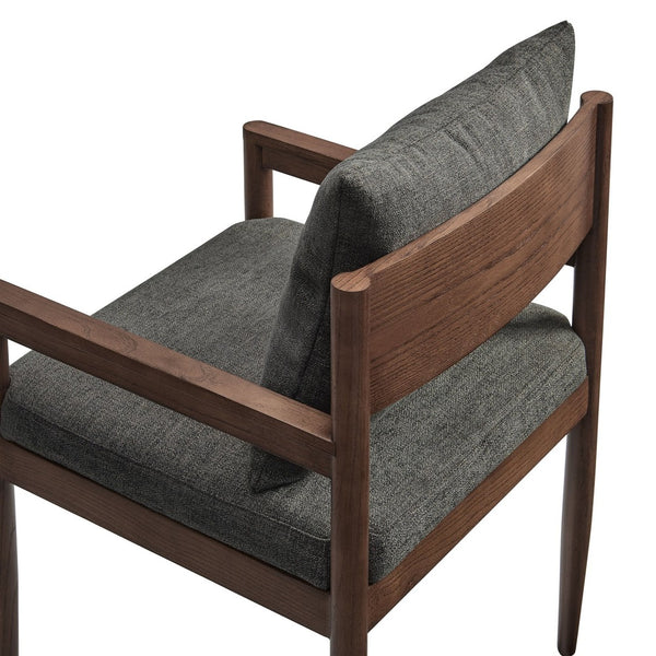 Modway Furniture Remington Wood Dining Armchair - Stylish Comfort with Solid Elm Frame and Textured Upholstery Design Charcoal EEI-7243-CHA