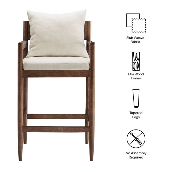 Modway Furniture Remington Bar Stool – Contemporary Scandinavian Design with Comfort and Support for Modern Spaces Salt EEI-7245-SAL