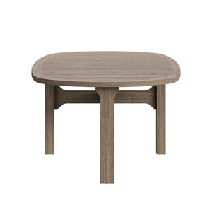 Modway Furniture Saratoga Solid Teak Outdoor Sofa Set with Angular Frames and Slatted Coffee Table Weathered Gray Flint EEI-7266-WGR-FLI