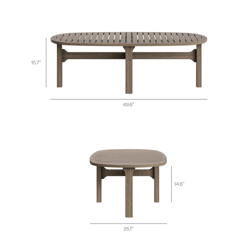 Modway Furniture Saratoga Teak Wood Outdoor Coffee Table - Stylish, Durable, Weather-Resistant Design for Patios EEI-7246-WGR