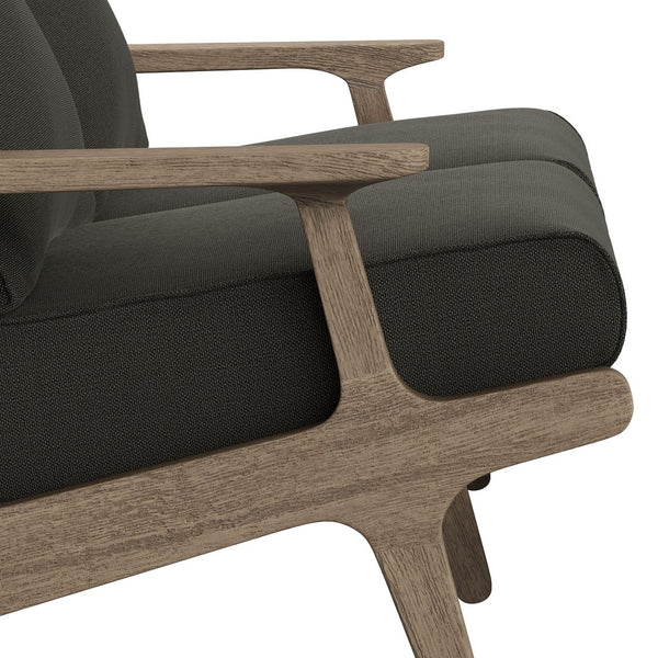 Modway Furniture Saratoga Modway Solid Teak Outdoor Loveseat with Slatted Frame for Patio Lounging Weathered Gray Flint EEI-7247-WGR-FLI