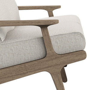 Modway Furniture Saratoga Modway Solid Teak Outdoor Loveseat with Slatted Frame for Patio Lounging Weathered Gray Pebble EEI-7247-WGR-PEB