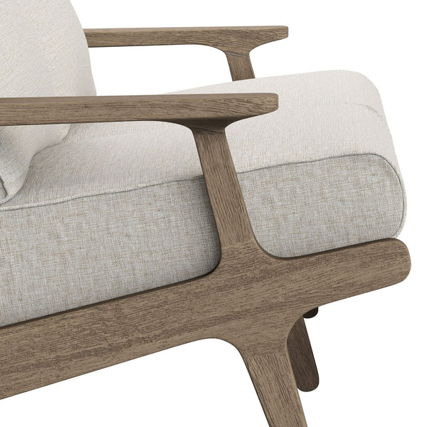 Modway Furniture Saratoga Modway Solid Teak Outdoor Loveseat with Slatted Frame for Patio Lounging Weathered Gray Pebble EEI-7247-WGR-PEB