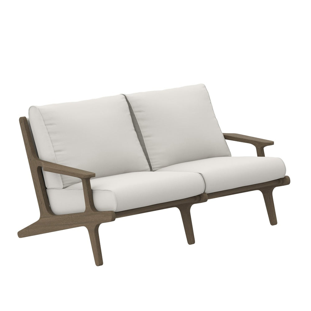 Modway Furniture Saratoga Outdoor Teak Wood Loveseat – Stylish, Weather-Resistant Seating for Patios & Gardens EEI-7247-WGR-WHI