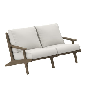 Modway Furniture Saratoga Outdoor Teak Wood Loveseat – Stylish, Weather-Resistant Seating for Patios & Gardens EEI-7247-WGR-WHI