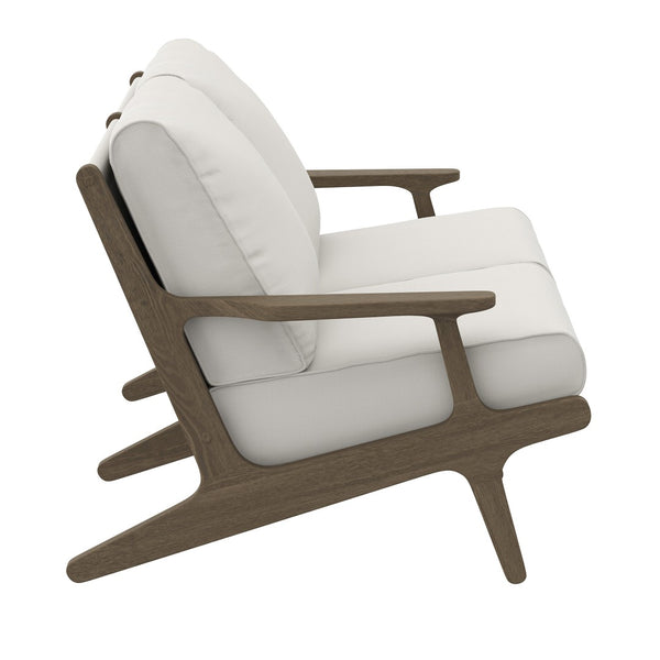 Modway Furniture Saratoga Outdoor Teak Wood Loveseat – Stylish, Weather-Resistant Seating for Patios & Gardens EEI-7247-WGR-WHI