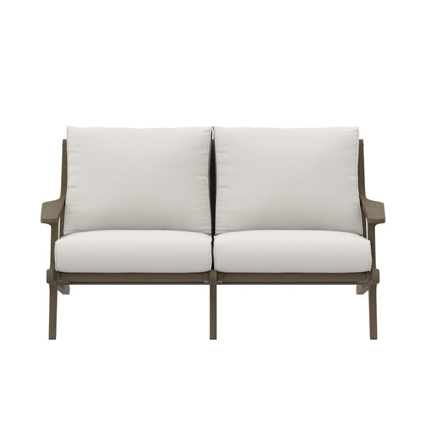 Modway Furniture Saratoga Outdoor Teak Wood Loveseat – Stylish, Weather-Resistant Seating for Patios & Gardens EEI-7247-WGR-WHI