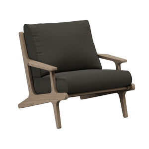Modway Furniture Saratoga Solid Teak 5 Piece Outdoor Lounge Set with Angular Modern Frame Weathered Gray Flint EEI-7265-WGR-FLI
