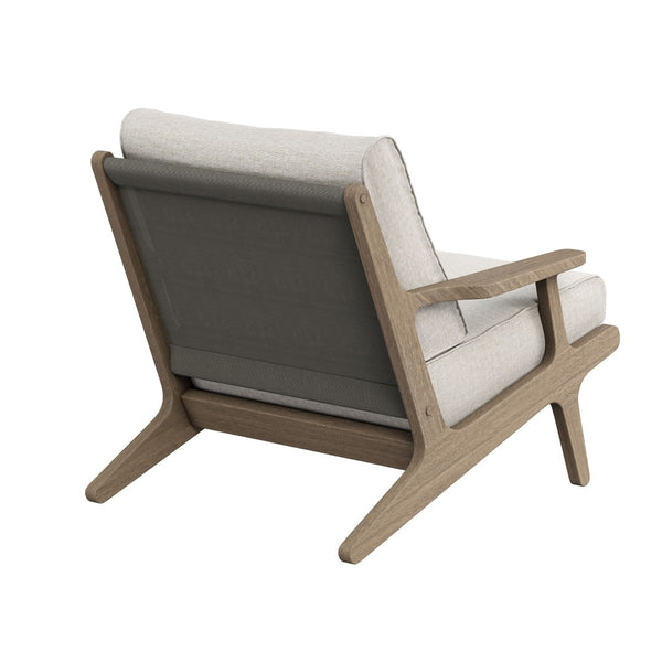 Modway Furniture Saratoga Solid Teak 5 Piece Outdoor Lounge Set with Angular Modern Frame Weathered Gray Pebble EEI-7265-WGR-PEB
