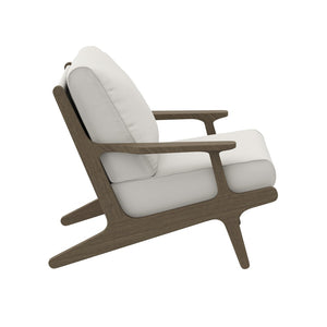 Modway Furniture Saratoga Outdoor Teak Wood Armchair - Stylish, Weather-Resistant Comfort for Patios & Decks! EEI-7248-WGR-WHI