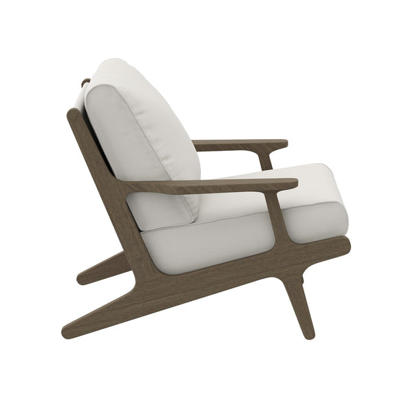 Modway Furniture Saratoga Outdoor Teak Wood Armchair - Stylish, Weather-Resistant Comfort for Patios & Decks! EEI-7248-WGR-WHI