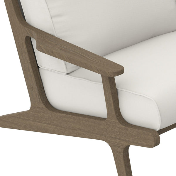 Modway Furniture Saratoga Outdoor Teak Wood Armchair - Stylish, Weather-Resistant Comfort for Patios & Decks! EEI-7248-WGR-WHI