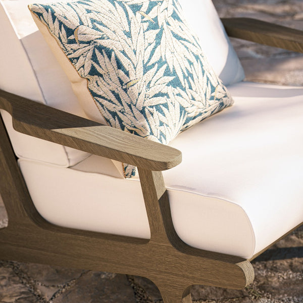 Modway Furniture Saratoga Outdoor Teak Wood Armchair - Stylish, Weather-Resistant Comfort for Patios & Decks! EEI-7248-WGR-WHI