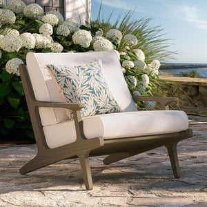Modway Furniture Saratoga Outdoor Teak Wood Armchair - Stylish, Weather-Resistant Comfort for Patios & Decks! EEI-7248-WGR-WHI
