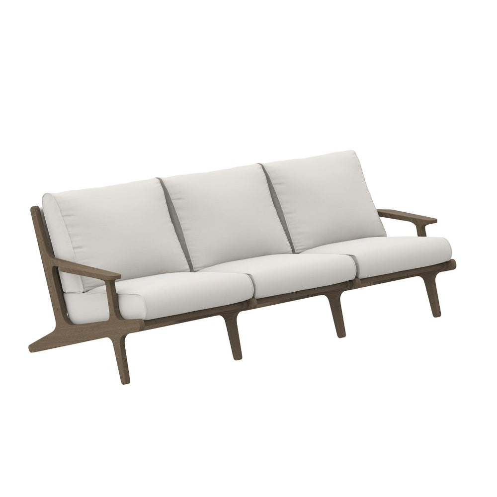 Modway Furniture Saratoga Outdoor Teak Sofa – Stylish, Weather-Resistant Seating for Patios, Porches, and Balconies EEI-7249-WGR-WHI