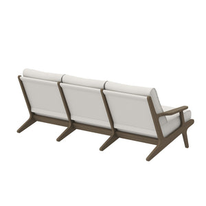 Modway Furniture Saratoga Outdoor Teak Sofa – Stylish, Weather-Resistant Seating for Patios, Porches, and Balconies EEI-7249-WGR-WHI