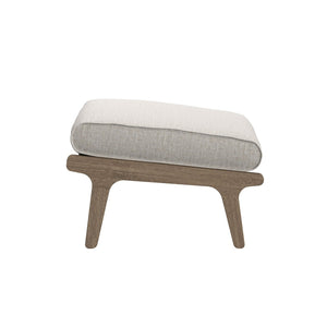 Modway Furniture Saratoga Solid Teak Outdoor Ottoman with Cushion Slatted Frame Patio Footrest Weathered Gray Pebble EEI-7250-WGR-PEB