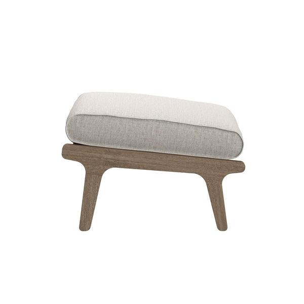 Modway Furniture Saratoga Solid Teak Outdoor Ottoman with Cushion Slatted Frame Patio Footrest Weathered Gray Pebble EEI-7250-WGR-PEB