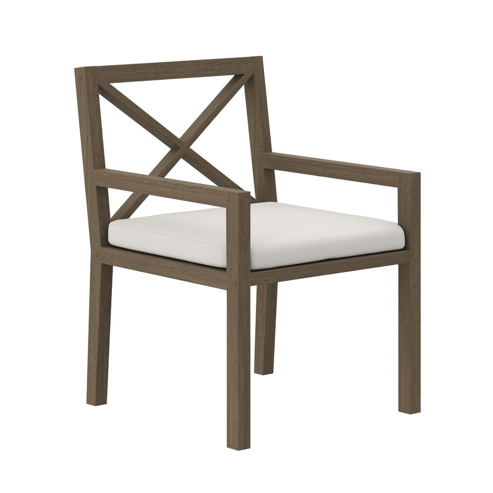 Modway Furniture Northlake Outdoor Teak Dining Armchair - Weather-Resistant Comfort for Patios, Decks & Gardens EEI-7253-WGR-WHI