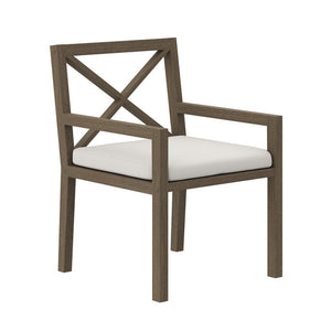 Modway Furniture Northlake Outdoor Teak Dining Armchair - Weather-Resistant Comfort for Patios, Decks & Gardens EEI-7253-WGR-WHI
