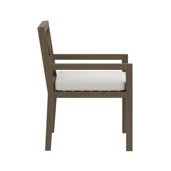 Modway Furniture Northlake Outdoor Teak Dining Armchair - Weather-Resistant Comfort for Patios, Decks & Gardens EEI-7253-WGR-WHI